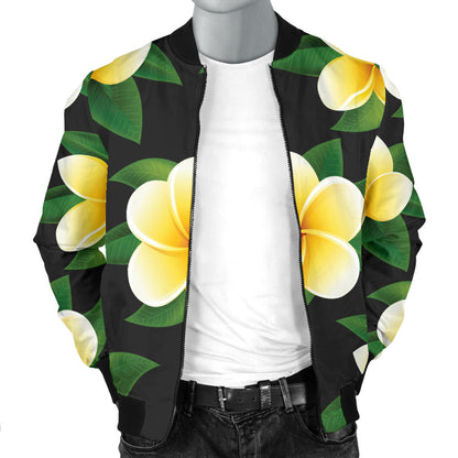 Plumeria Pattern Print Design A03 Men Bomber Jacket