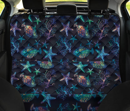 Starfish Pattern Print Design 01 Rear Dog Car Seat Cover Hammock