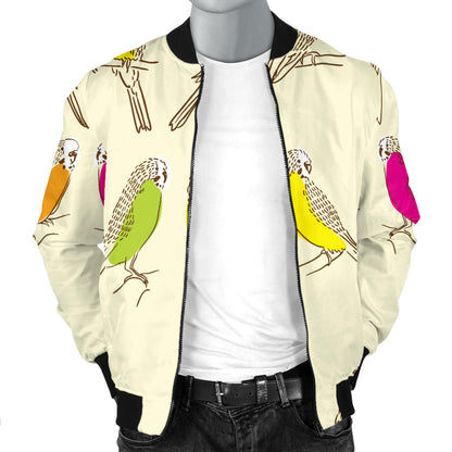 Parakeet Pattern Print Design A01 Men Bomber Jacket