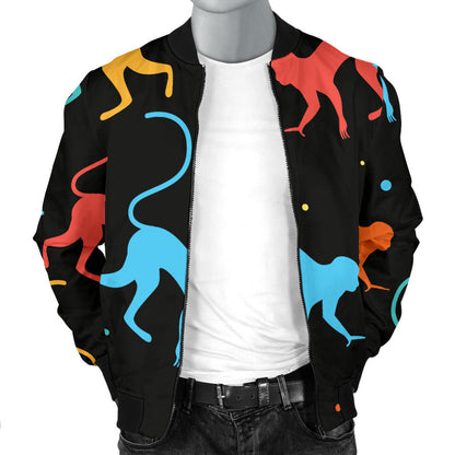 Monkey Pattern Print Design 01 Men Bomber Jacket