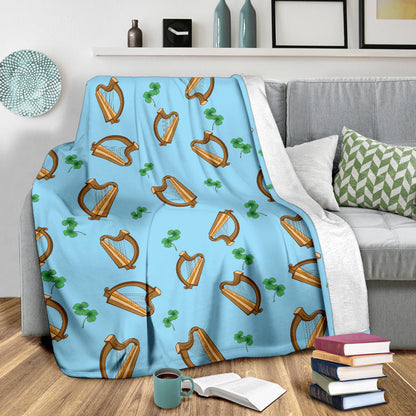 Harp Pattern Print Design 01 Premium Blanket