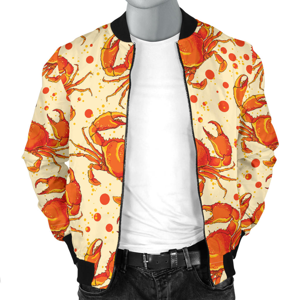 Crab Pattern Print Design 01 Men Bomber Jacket