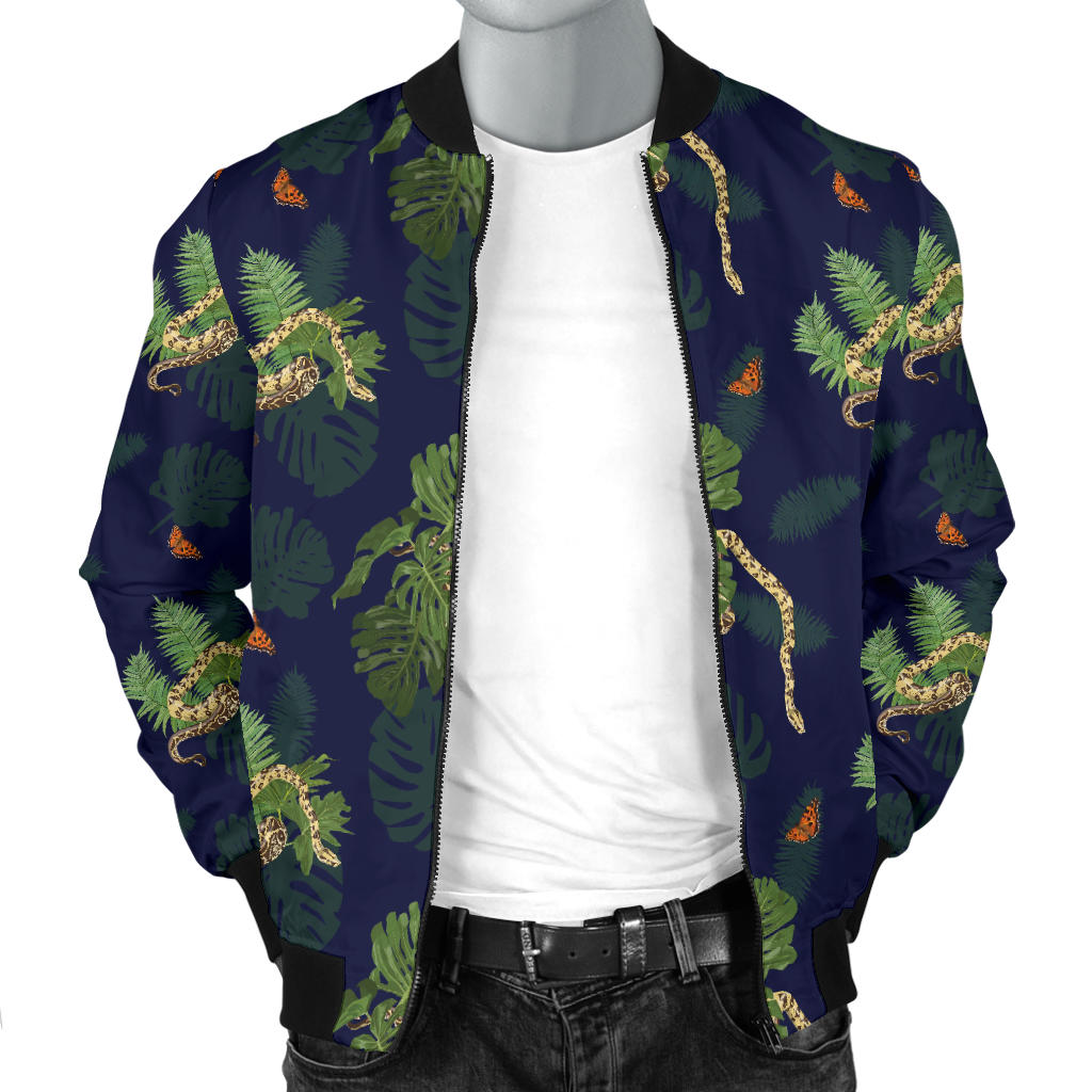 Boa Pattern Print Design 02 Men Bomber Jacket