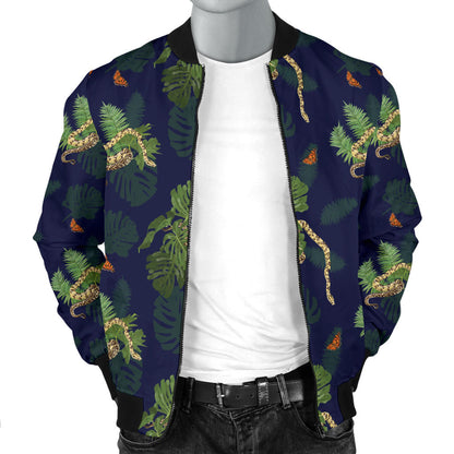 Boa Pattern Print Design 02 Men Bomber Jacket