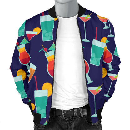 Cocktail Pattern Print Design 06 Men Bomber Jacket