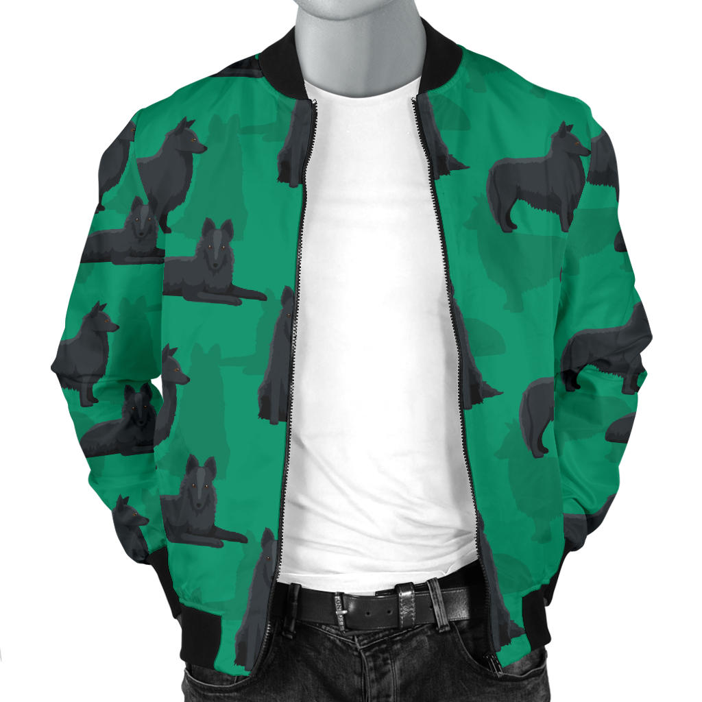 Belgian Sheepdog Pattern Print Design 01 Men Bomber Jacket
