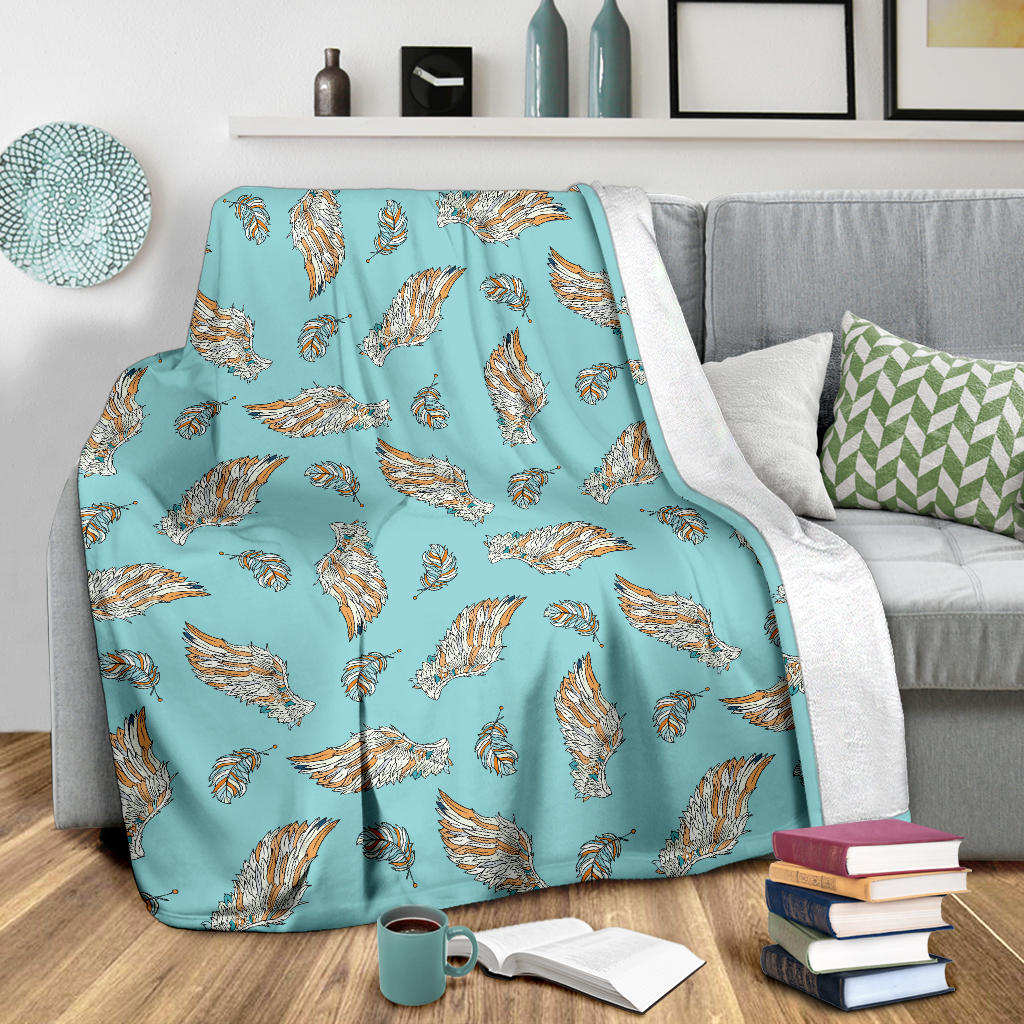 Angel Wings Pattern Print Design 03 Premium Blanket