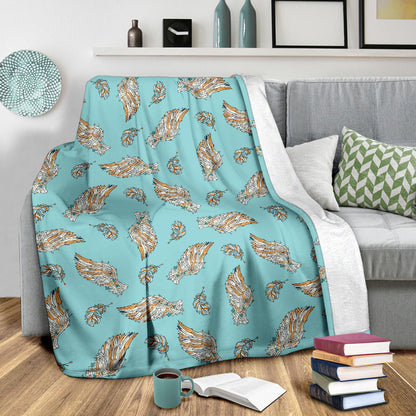 Angel Wings Pattern Print Design 03 Premium Blanket