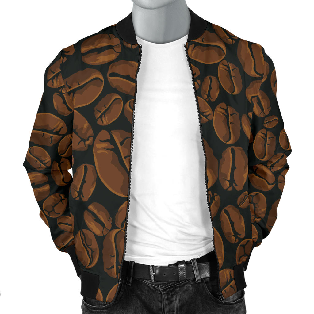 Coffee Pattern Print Design 01 Men Bomber Jacket