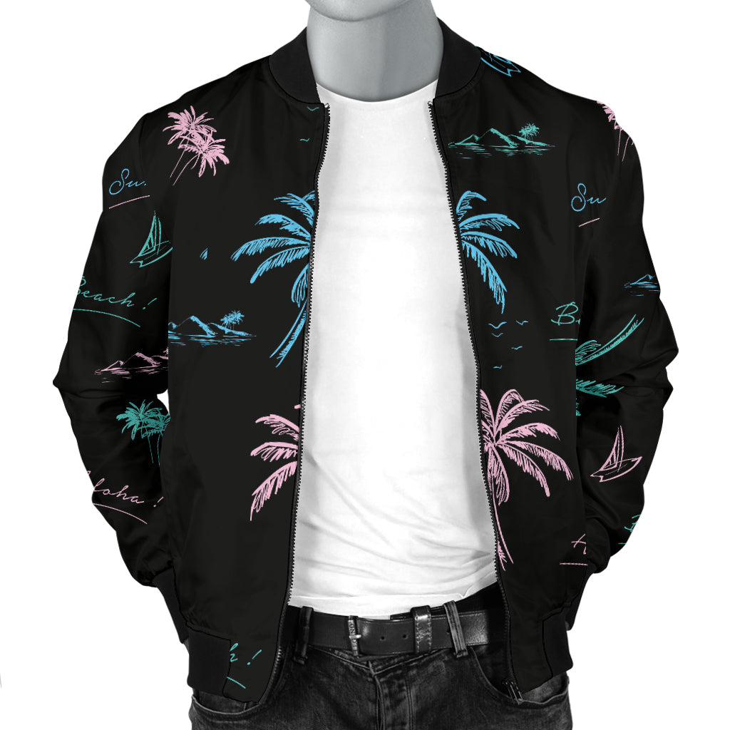 Aloha Hawaii Pattern Print Design 03 Men Bomber Jacket