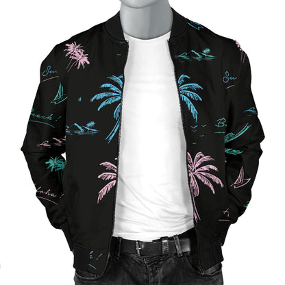 Aloha Hawaii Pattern Print Design 03 Men Bomber Jacket
