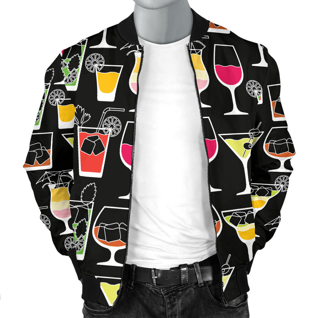 Cocktail Pattern Print Design 01 Men Bomber Jacket