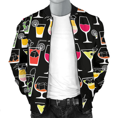 Cocktail Pattern Print Design 01 Men Bomber Jacket