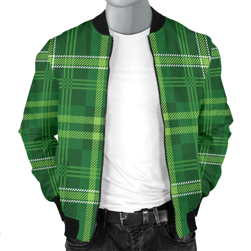 Irish Plaid Pattern Print Design 02 Men Bomber Jacket