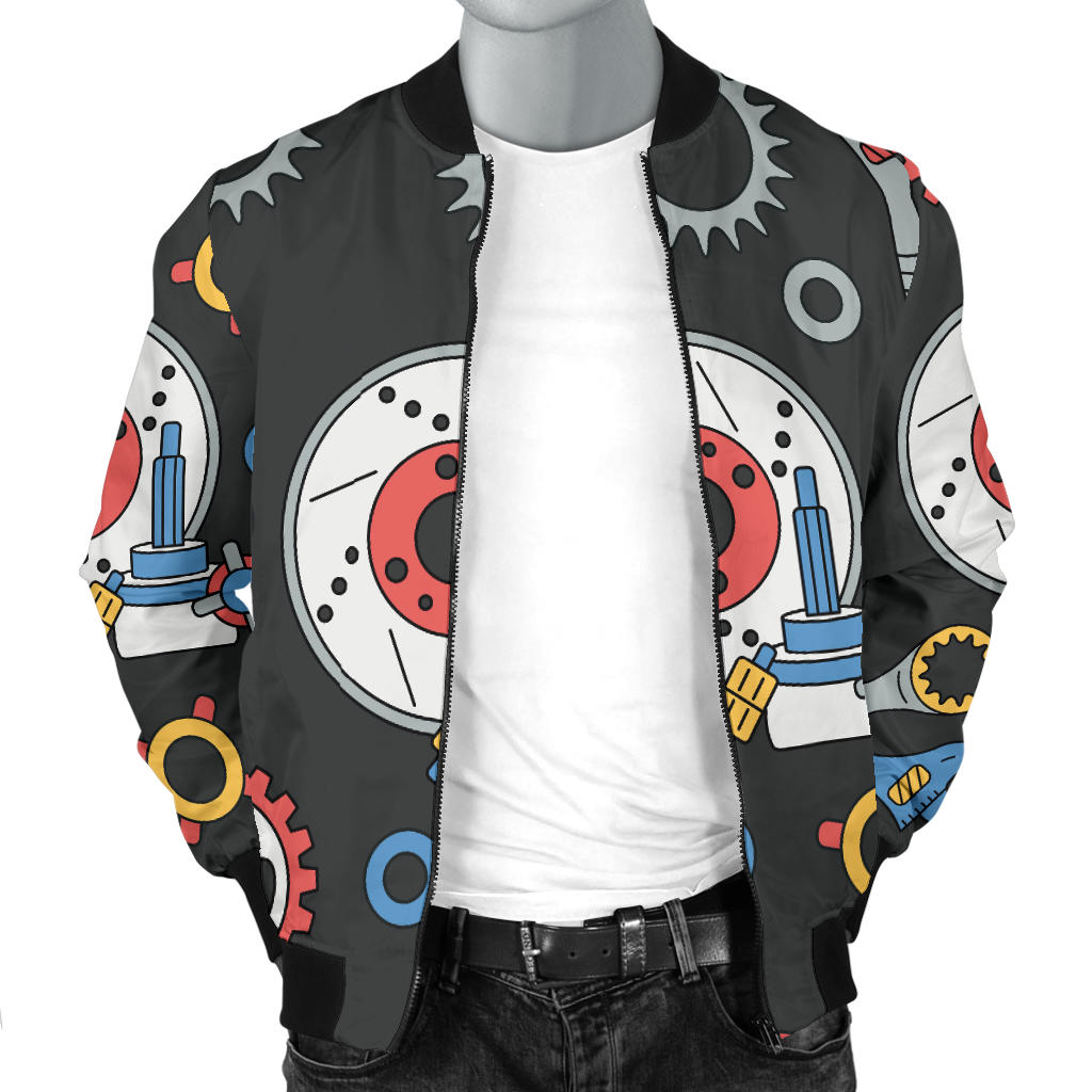 Mechanic Pattern Print Design 01 Men Bomber Jacket