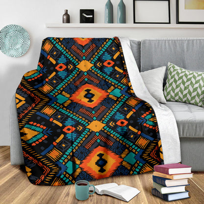 Kente Pattern Print Design 04 Premium Blanket
