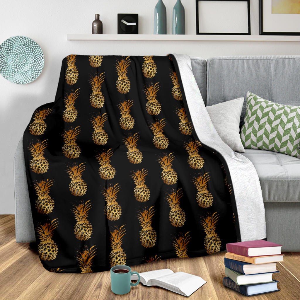 Pineapple Pattern Print Design A02 Premium Blanket