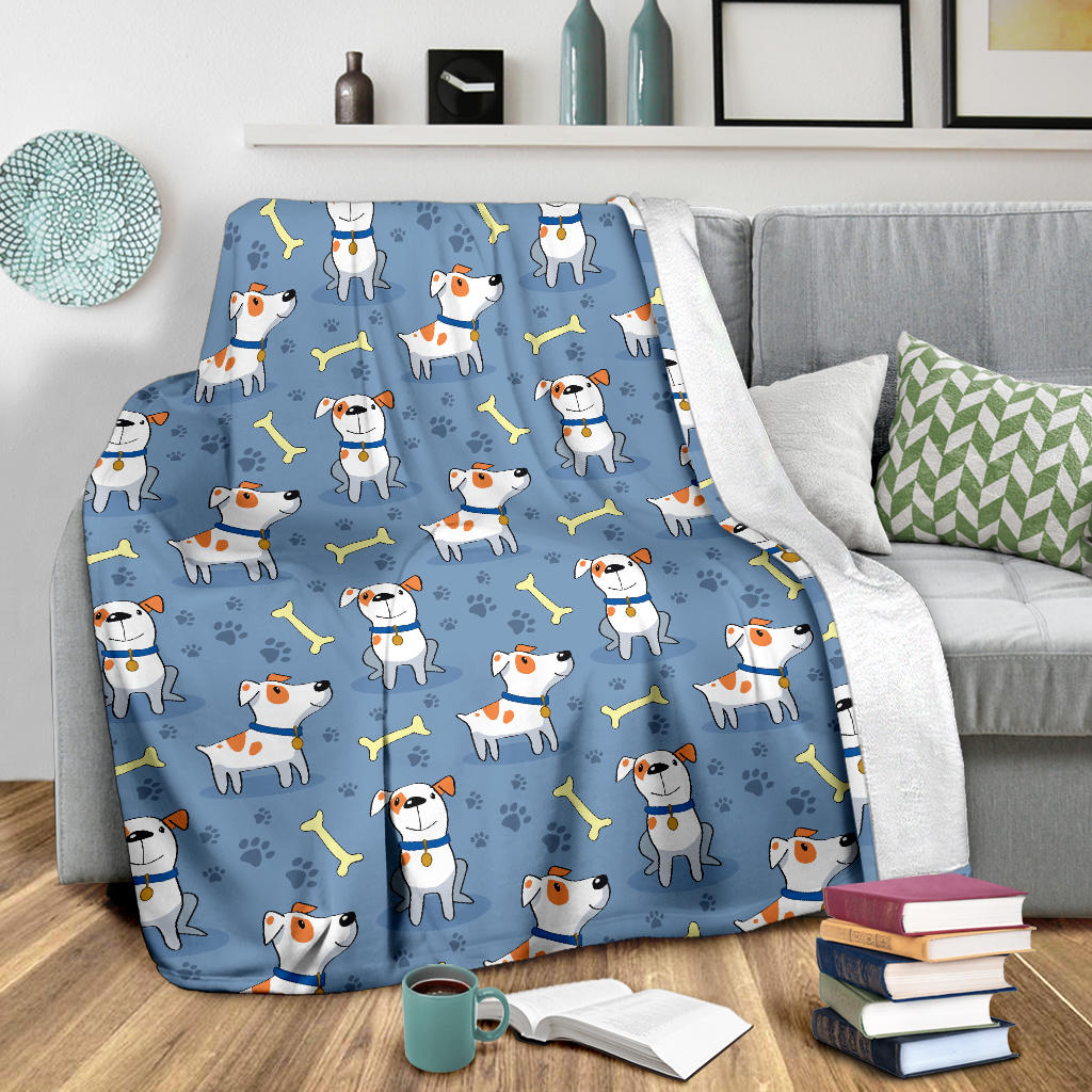 Bull Terriers Pattern Print Design 04 Premium Blanket
