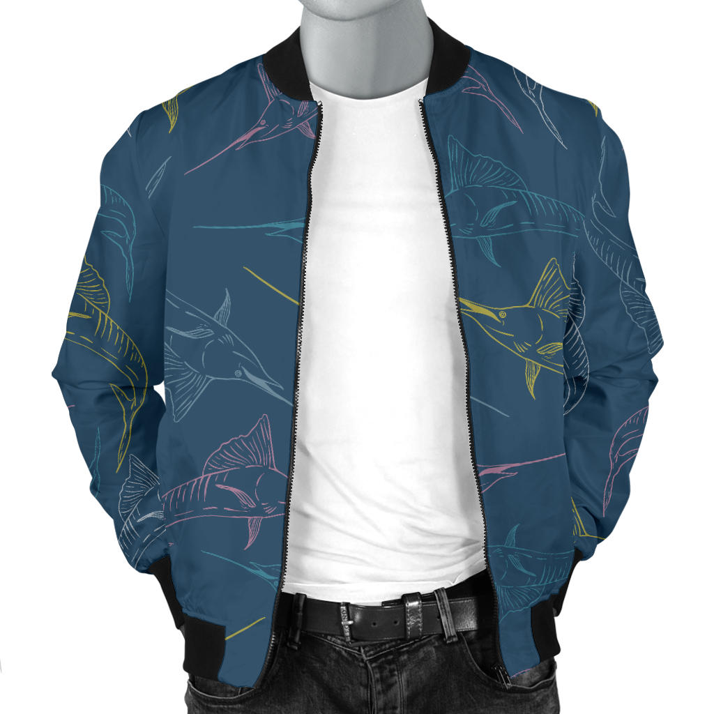 Swordfish Pattern Print Design 02 Men Bomber Jacket