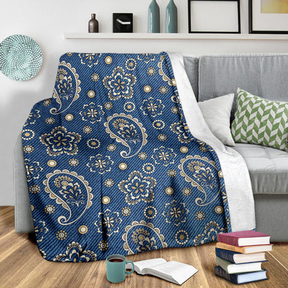Jean Paisley Pattern Print Design 01 Premium Blanket