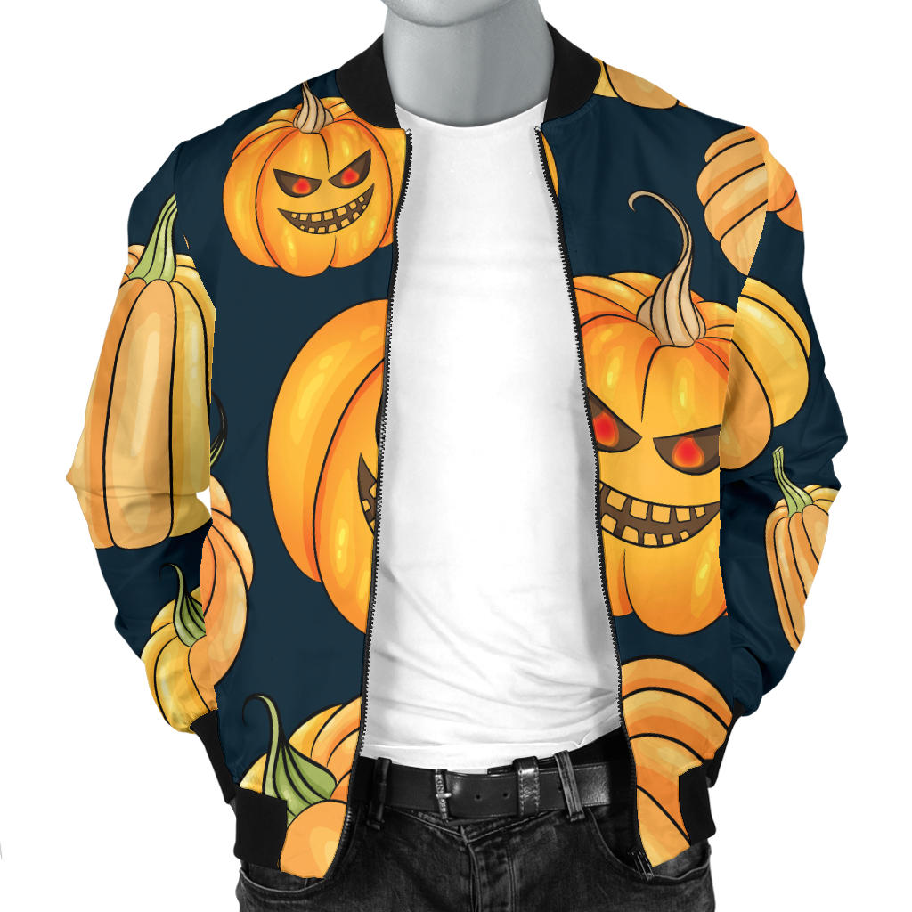 Pumpkin Halloween Pattern Print Design A04 Men Bomber Jacket