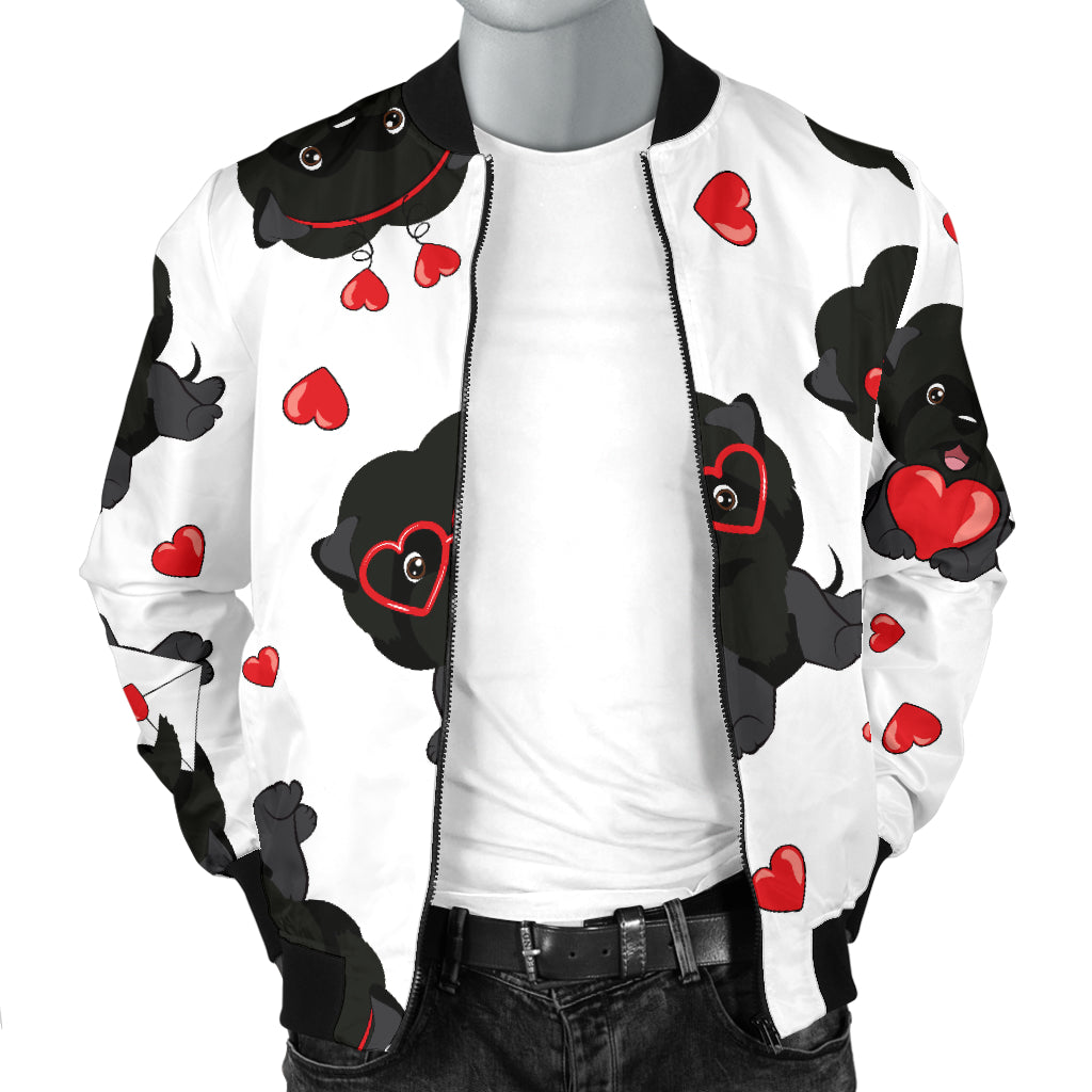 Affenpinscher Pattern Print Design 01 Men Bomber Jacket