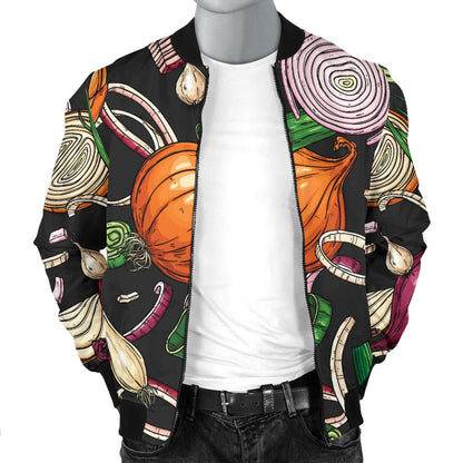 Onion Pattern Print Design A03 Men Bomber Jacket