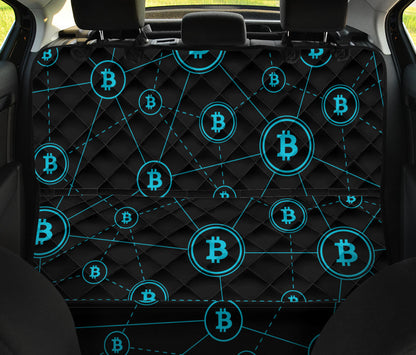 Cryptocurrency Pattern Print Design 01 Rear Dog Car Seat Cover Hammock