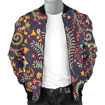 Bohemian Pattern Print Design 08 Men Bomber Jacket