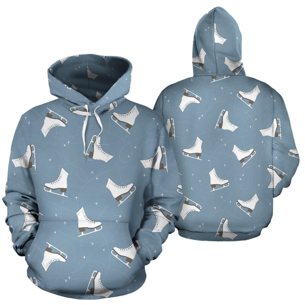 Ice Skate Pattern Print Design 02 Pullover Hoodie