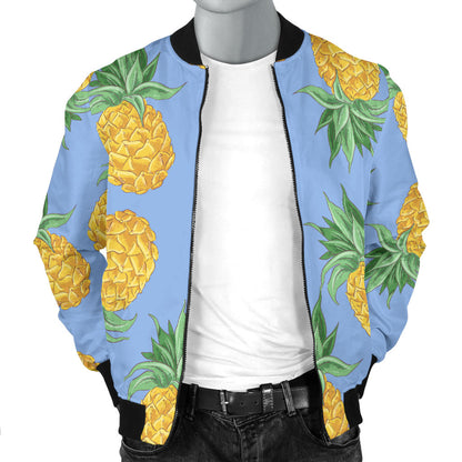 Pineapple Pattern Print Design A04 Men Bomber Jacket