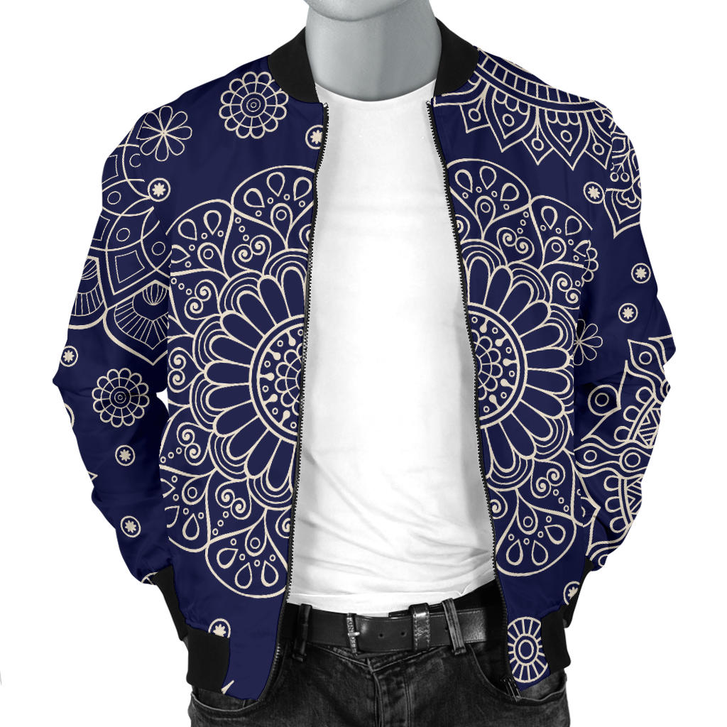 Mandala Pattern Print Design 02 Men Bomber Jacket