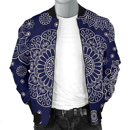 Mandala Pattern Print Design 02 Men Bomber Jacket
