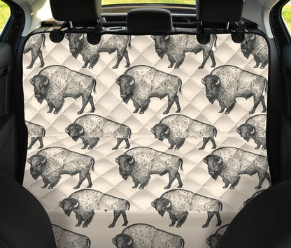 Bison Pattern Print Design 02 Rear Dog Car Seat Cover Hammock