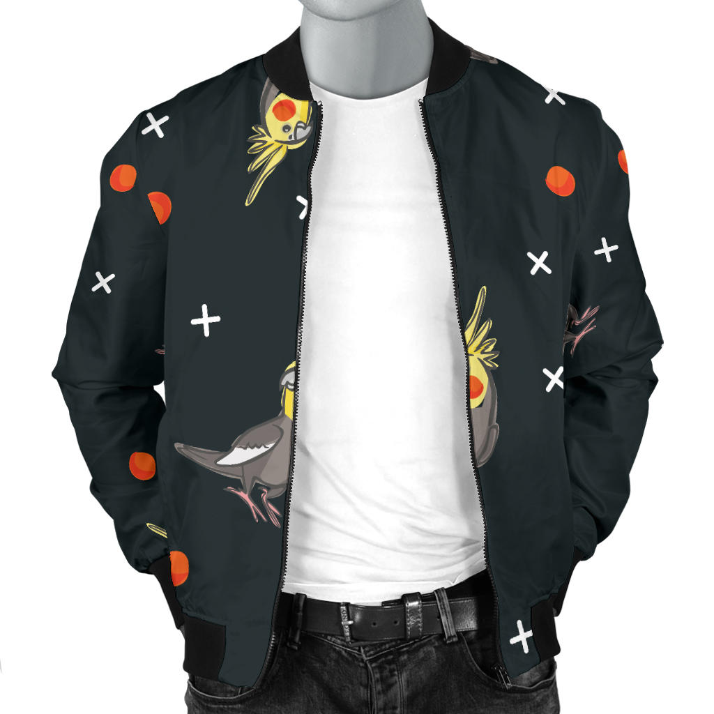 Cockatiel Pattern Print Design 02 Men Bomber Jacket