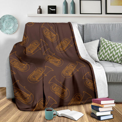 Tuba Pattern Print Design 02 Premium Blanket