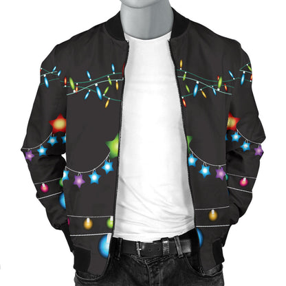 Christmas Light Pattern Print Design 01 Men Bomber Jacket