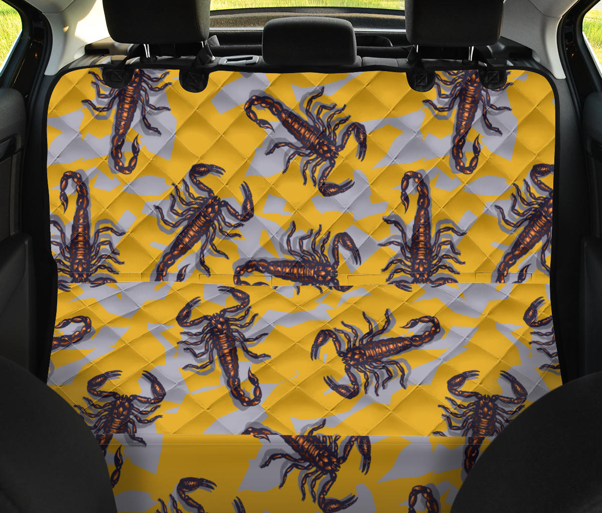 Scorpion Pattern Print Design 01 Rear Dog Car Seat Cover Hammock