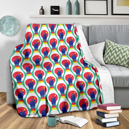 Bowling Pattern Print Design 05 Premium Blanket