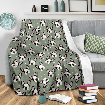 Boston Terrier Pattern Print Design 05 Premium Blanket