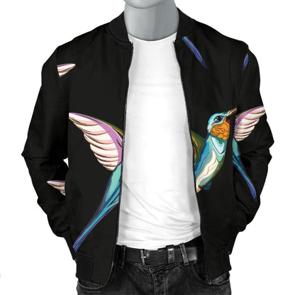 Hummingbird Pattern Print Design 06 Men Bomber Jacket
