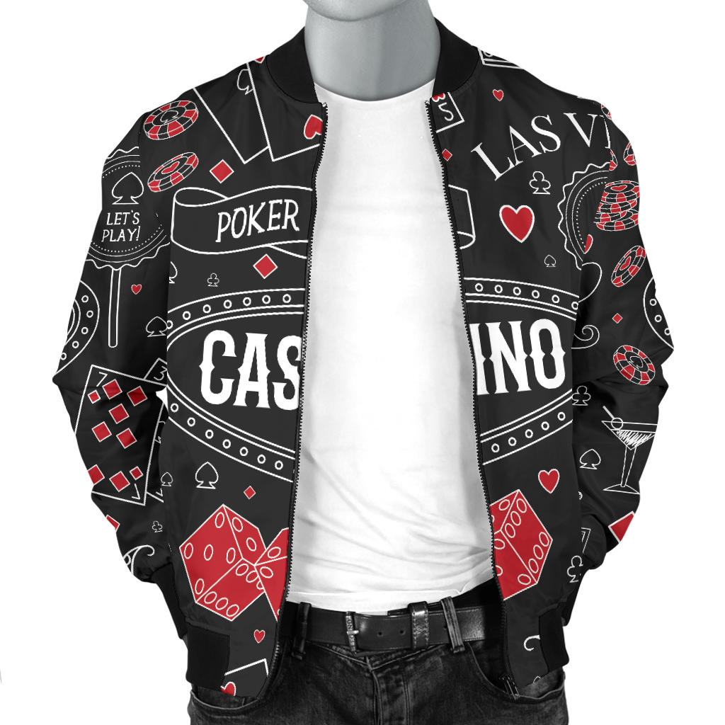 Casino Pattern Print Design 04 Men Bomber Jacket