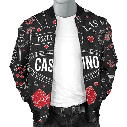 Casino Pattern Print Design 04 Men Bomber Jacket