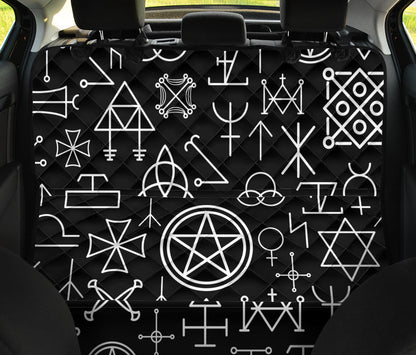 Pentagram Pattern Print Design A02 Rear Dog Car Seat Cover Hammock