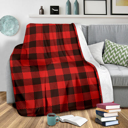 Buffalo check Red Pattern Print Design 05 Premium Blanket
