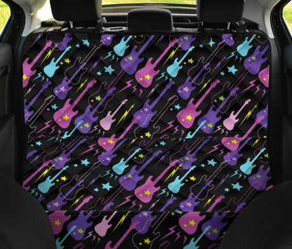 Electric Guitar Pattern Print Design 02 Rear Dog Car Seat Cover Hammock