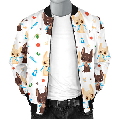 Chihuahua Pattern Print Design 06 Men Bomber Jacket