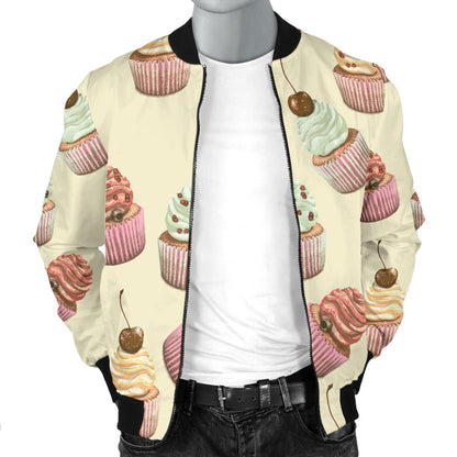 Cupcake Pattern Print Design 04 Men Bomber Jacket