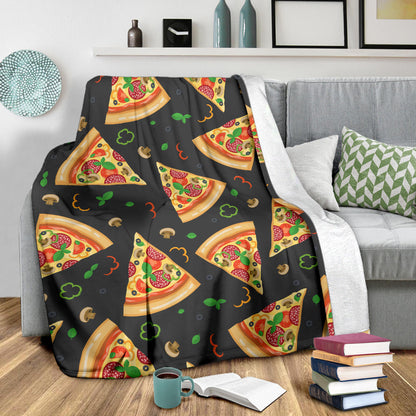 Pizza Pattern Print Design A02 Premium Blanket