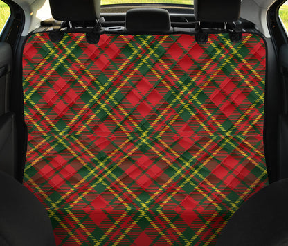 Plaid Holiday Pattern Print Design A01 Rear Dog Car Seat Cover Hammock